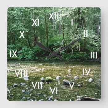 Streamin' On By Wall Clock With Roman Numerals by FluidArt at Zazzle