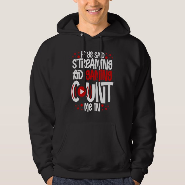 Streaming Gaming Streamer Online Video Microphone  Hoodie (Front)
