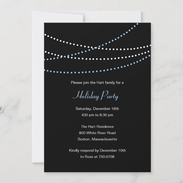 Streaming Lights Holiday Party Invitation (Front)