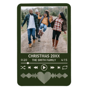 Streaming Music Green Player Photo Christmas Magnet