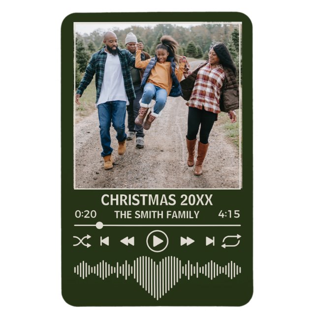 Streaming Music Green Player Photo Christmas Magnet (Vertical)