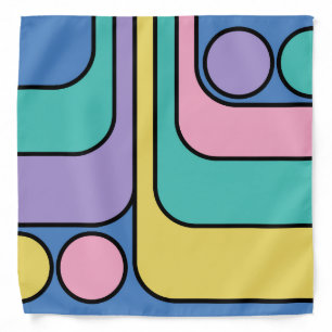 Streamline Moderne Retro Style Geometric Design Bandana