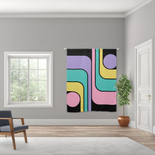 Streamline Moderne Retro Style Geometric Design Blackout Curtains