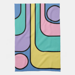 Streamline Moderne Retro Style Geometric Design Kitchen Towel