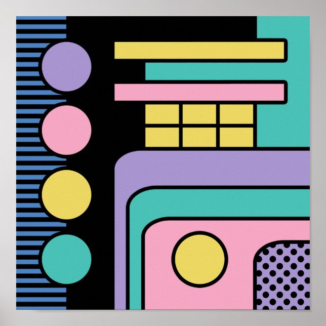 Streamline Moderne Retro Style Geometric Design Poster (Front)