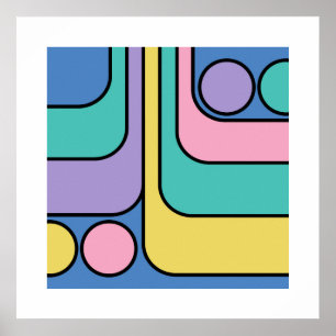 Streamline Moderne Retro Style Geometric Design Poster