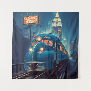 Streamline Moderne   Vintage New York Express Tapestry