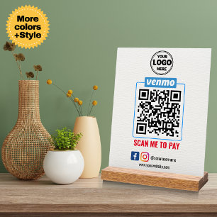 Streamline Payments with Custom Logo Venmo QR Code Acrylic Sign