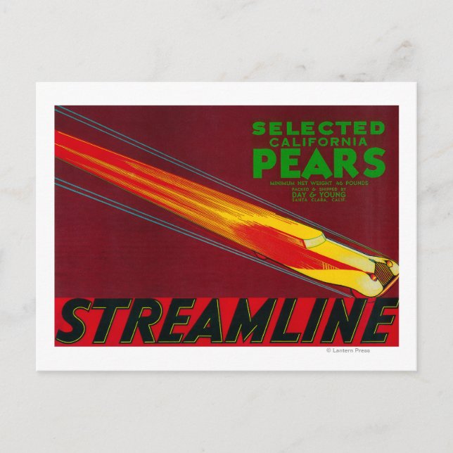 Streamline Pear Crate LabelSanta Clara, CA Postcard (Front)