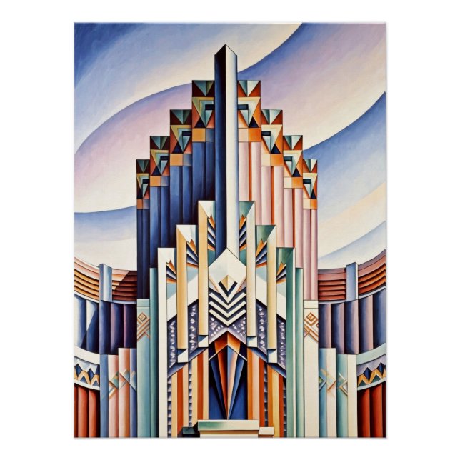 Streamlined Architectural Art Deco Poster (Front)