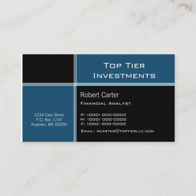 Streamlined Pro Business Card, Horizon Blue Card (Front)