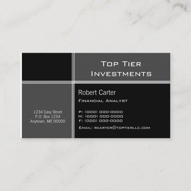 Streamlined Pro Business Card, Slate Gray Card (Front)