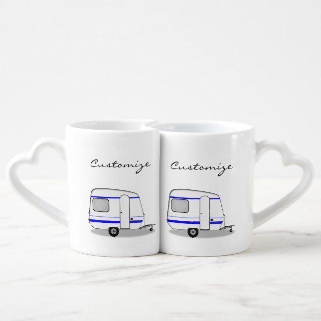 Streamlined small trailer gypsy caravan coffee mug set (Back Nesting)