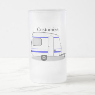 Streamlined small trailer gypsy caravan frosted glass beer mug