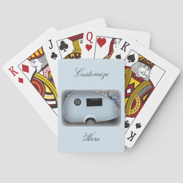 Streamlined teardrop trailer gypsy caravan poker cards (Back)