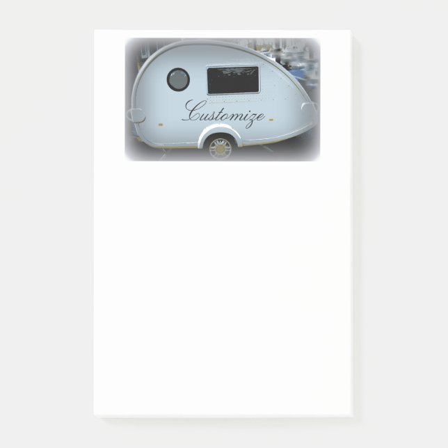Streamlined teardrop trailer gypsy caravan post-it notes (Front)