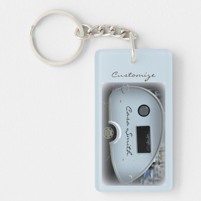 Streamlined teardrop trailer gypsy keychain (Front)