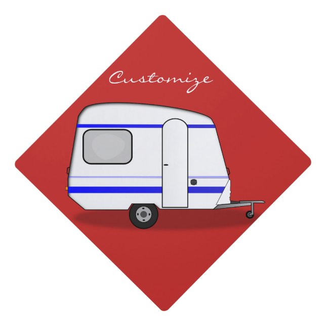 Streamlined tiny travel trailer Thunder_Cove Graduation Cap Topper (Front)