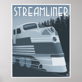Streamliner Train Poster by stevethomas at Zazzle