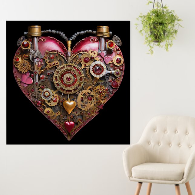 Streampunk Heart Ruby Valentine Foam Board (In Situ (Wall))