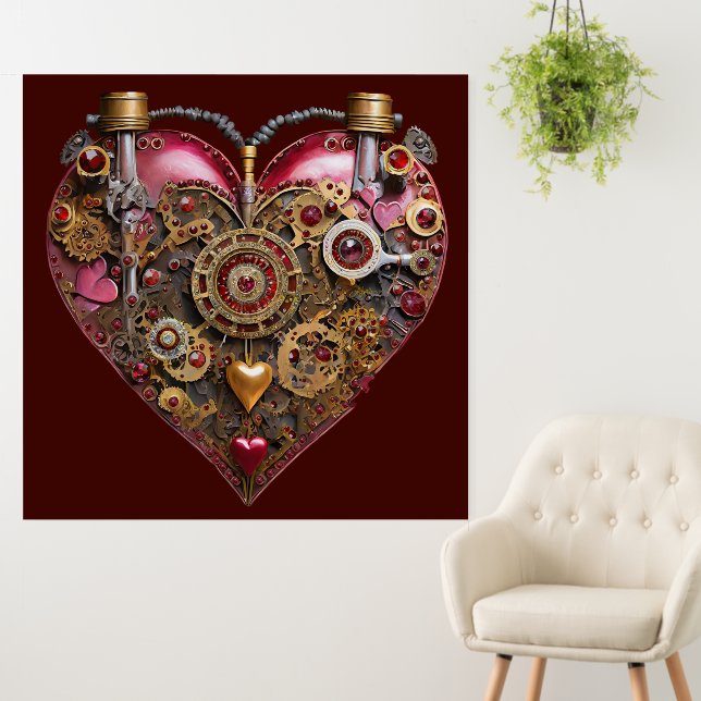 Streampunk Heart Ruby Valentine Foam Board (In Situ (Wall))