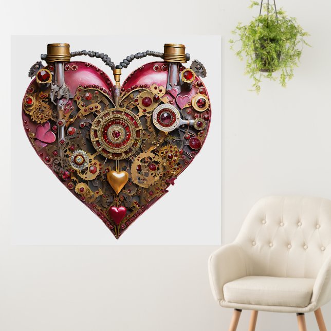 Streampunk Heart Ruby Valentine Foam Board (In Situ (Wall))