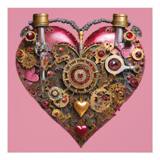 Streampunk Heart Ruby Valentine Photo Print