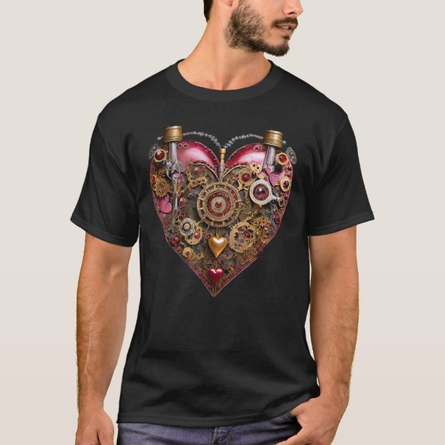Streampunk Heart Ruby Valentine T-Shirt (Front)