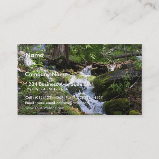 Customizable Streams Moss Water Forests Rocks Business Cards
