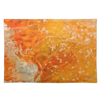 Streams of Consciousness - Orange Gold Bubbles Placemat