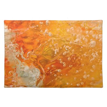 Streams Of Consciousness - Orange Gold Bubbles Placemat by sbworkman at Zazzle