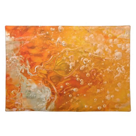Streams Of Consciousness - Orange Gold Bubbles Placemat
