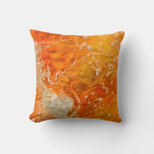 Streams of Consciousness _ Orange Gold Bubbles Throw Pillow