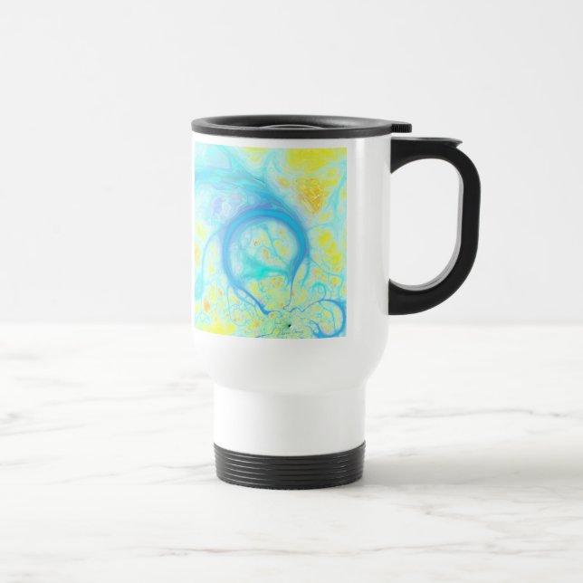 Streams of Joy – Cosmic Aqua & Lemon Travel Mug (Right)