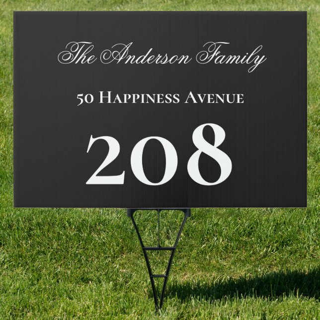 Street Address House Number Black and White Sign (Insitu)