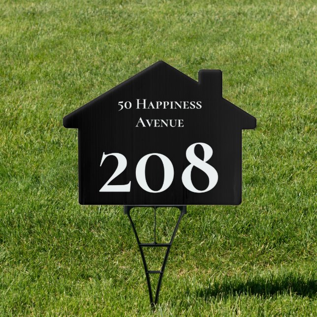 Street Address House Number Black and White Sign (Insitu)