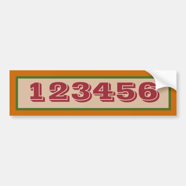 Street Address Red Italian Tiles Bumper Sticker (Front)