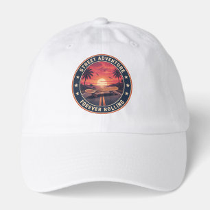 Street Adventure Skateboard & Palm Tree Sunset Bad Hat