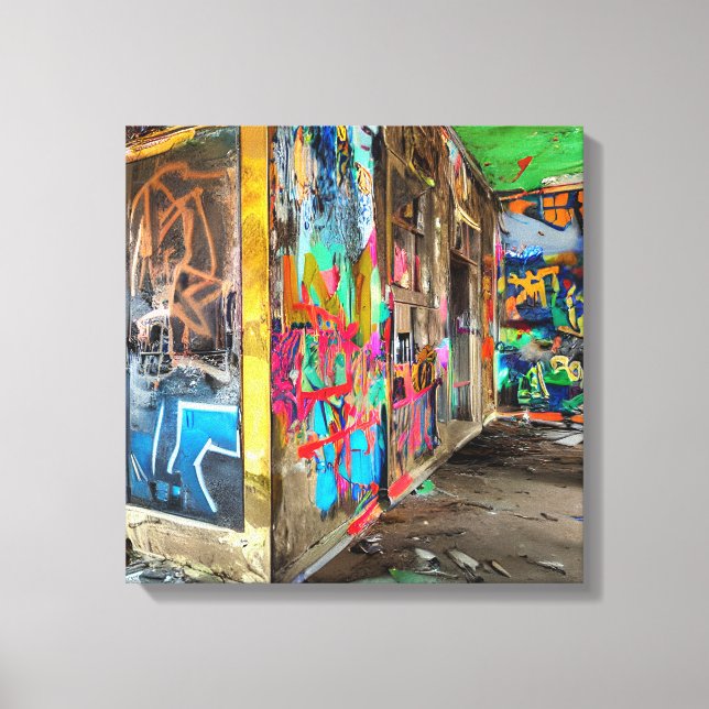 Street Art Abandoned Building Personalized Canvas Print (Front)