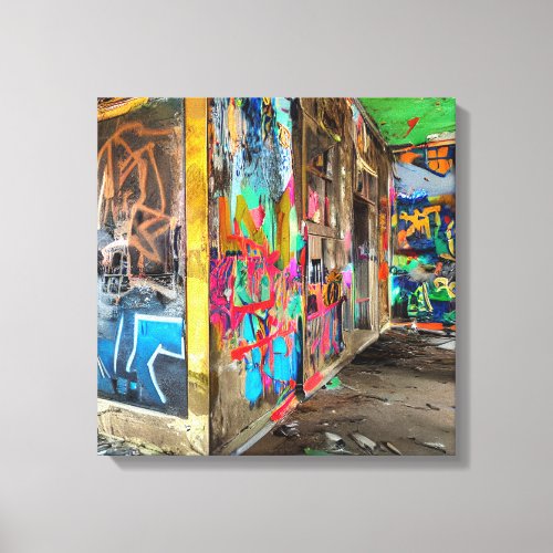 Street Art Abandoned Building Personalized Canvas Print