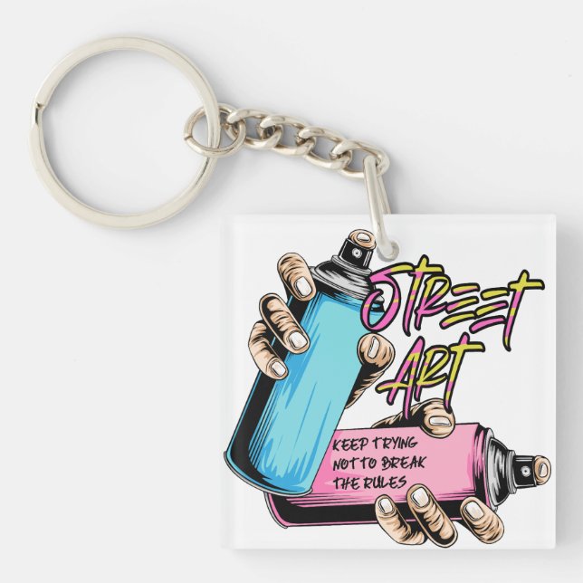 Street Art Graffiti Urban  Keychain (Front)