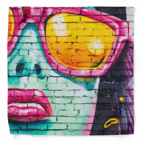 Street Art Graffiti Women in Sunglasses Mural Bandana