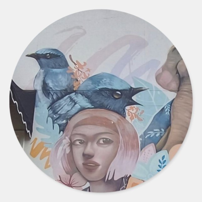Street Art Portrait Sticker (Front)