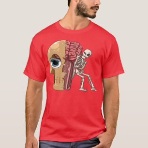 Street art skull skeleton urban art brain T-Shirt