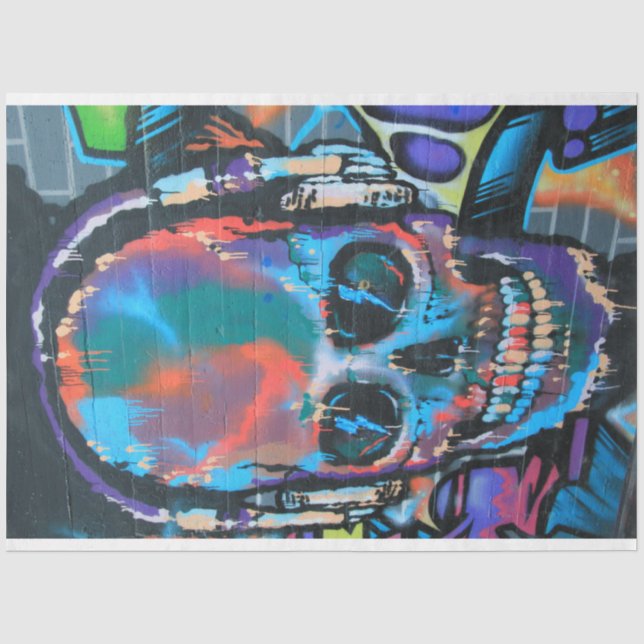 Street Art Skull Urban Decoupage Tissue Paper (Front)