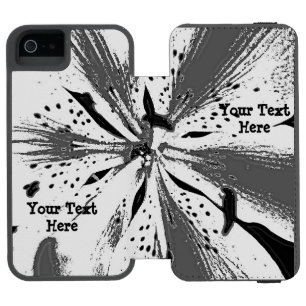 street art style black and white splashes abstract iPhone SE/5/5s wallet case