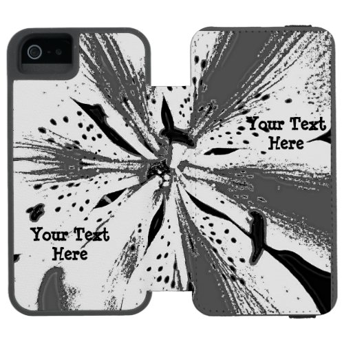 street art style black and white splashes abstract iPhone SE55s wallet case