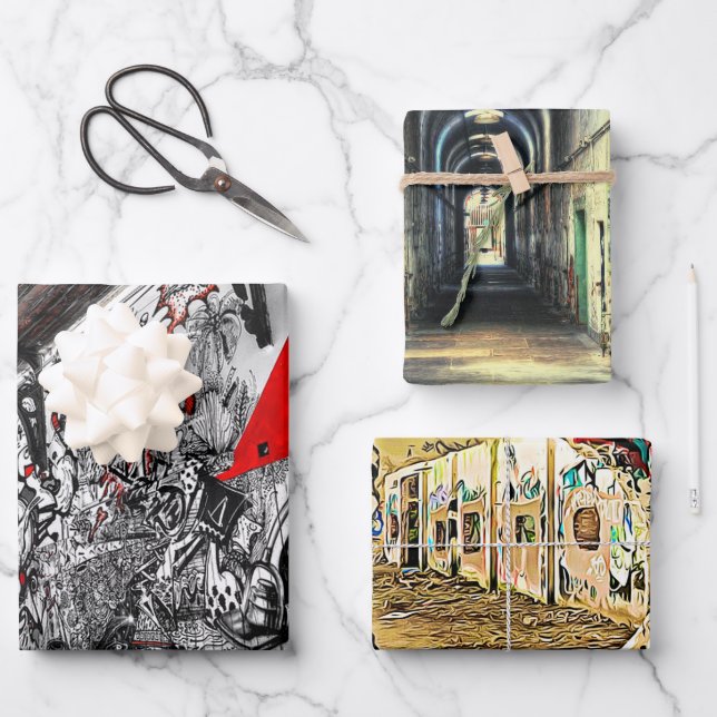 Street Art, Urban Graffiti  Wrapping Paper Sheets (Front)