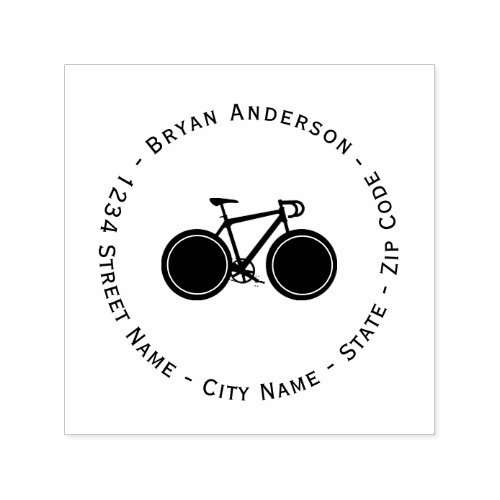 Street Bicycle Return Address Self_inking Stamp