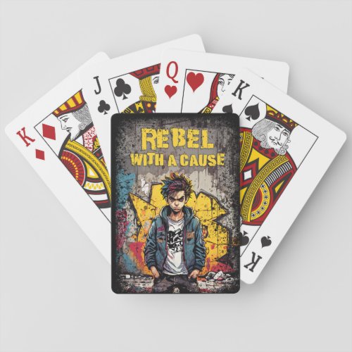 Street Boy Graffiti Art Rebel with a Cause  Poker Cards